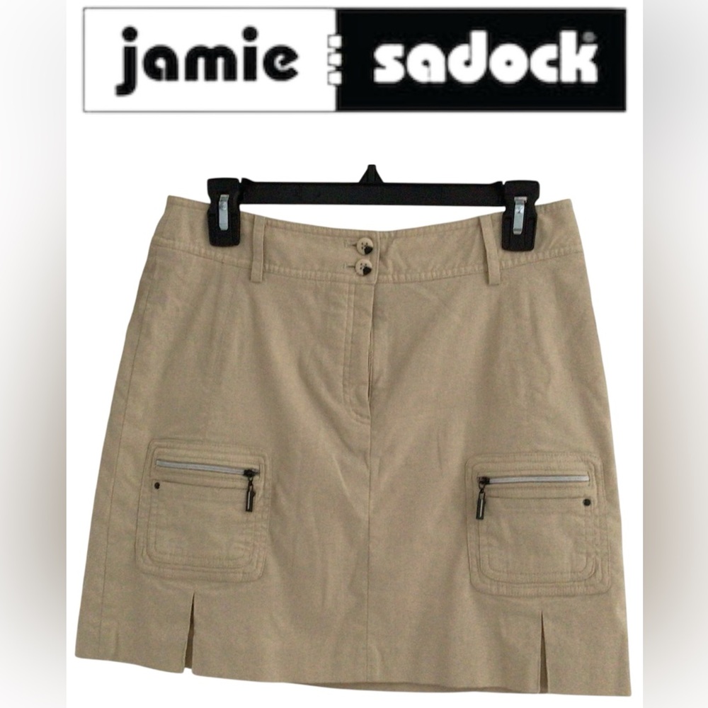 🩵JAMIE SADOCK Beige/Tan Golf Skort with Lime Accent